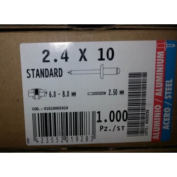 rivetti 2,4x10 alluminio